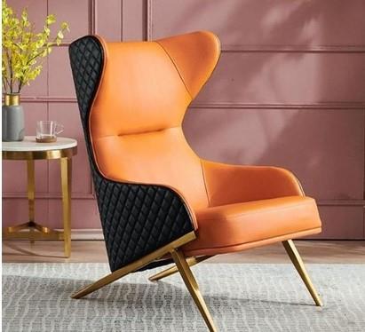 Leather Wingback Lounge Chair