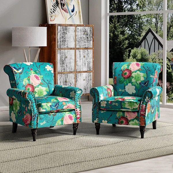 Traditional Accent Armchair with Rolled Arms by Quick Artsy