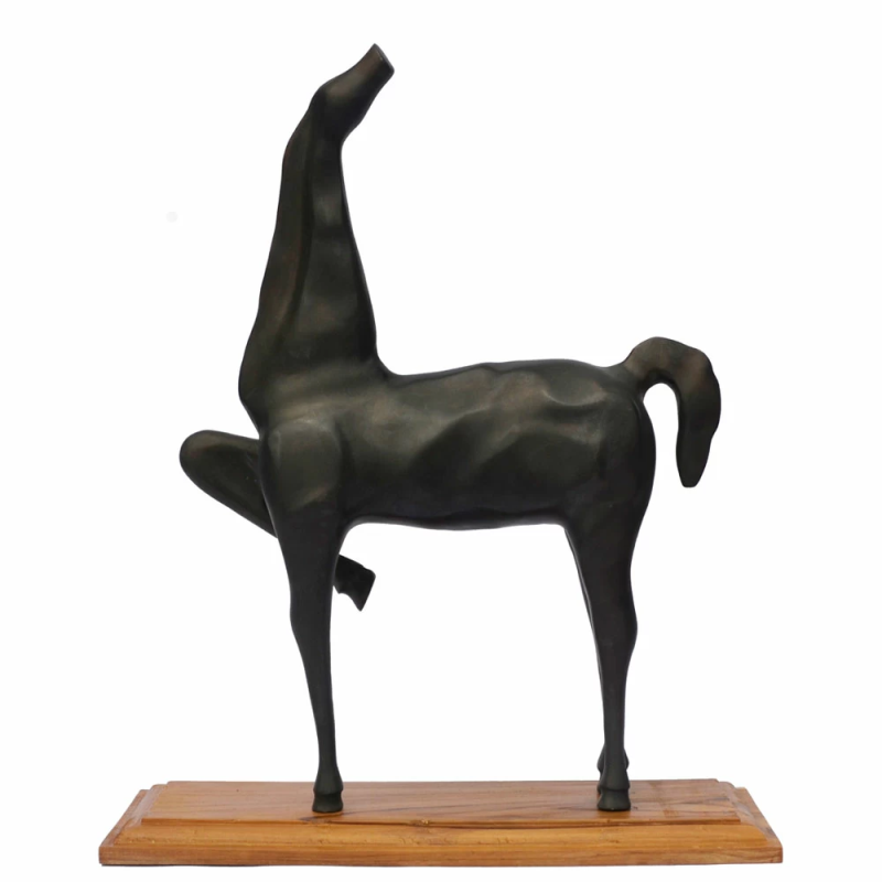 Antique Black Horse Sculpture
