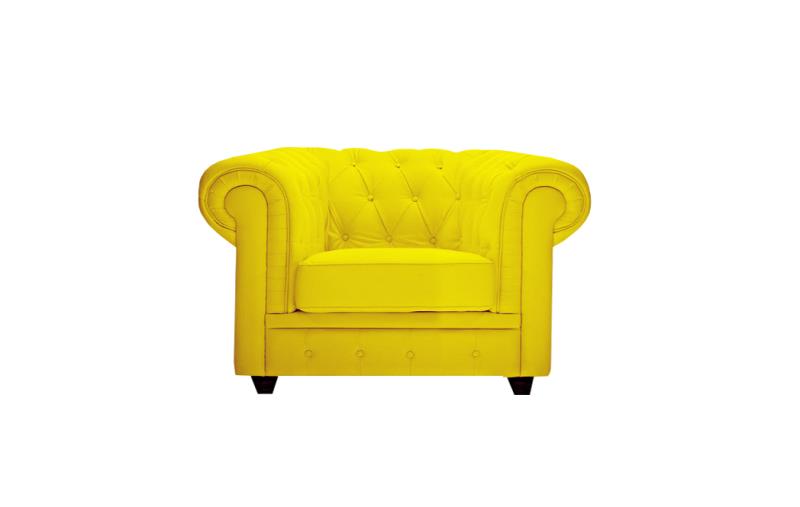 yellow single seater sofa