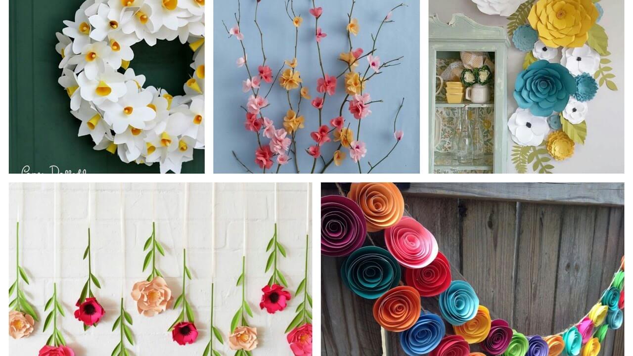 threaded paper flower decor ideas