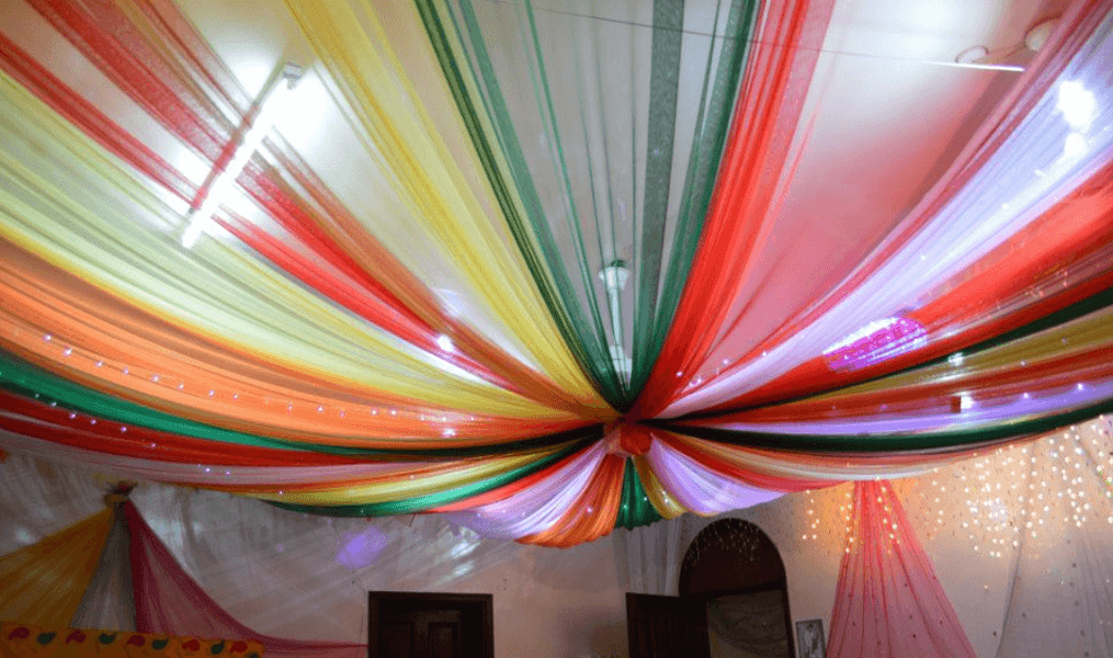 Colored Cloths False Ceiling