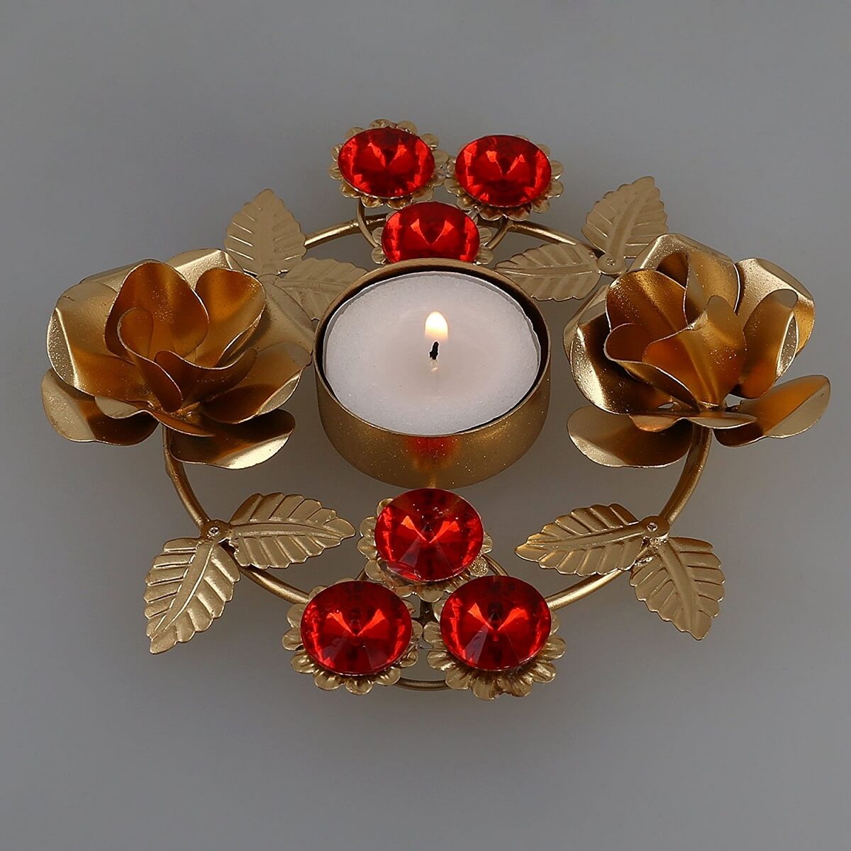 Diwali Diya Lights Candle Holder Floral Arrangements