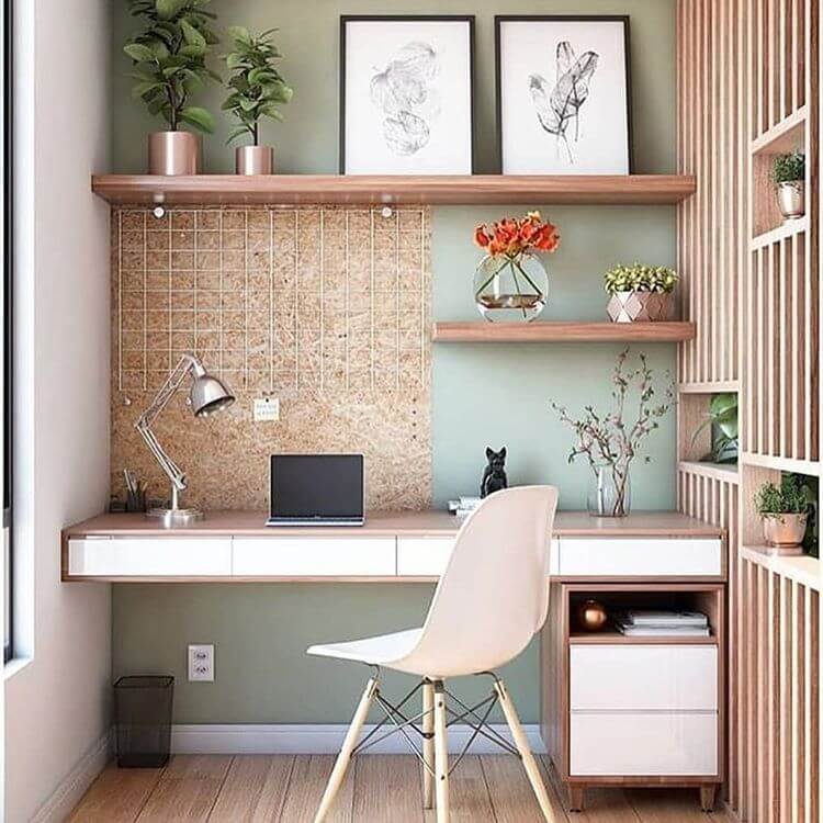 Build A Shelf Above the Home Desk