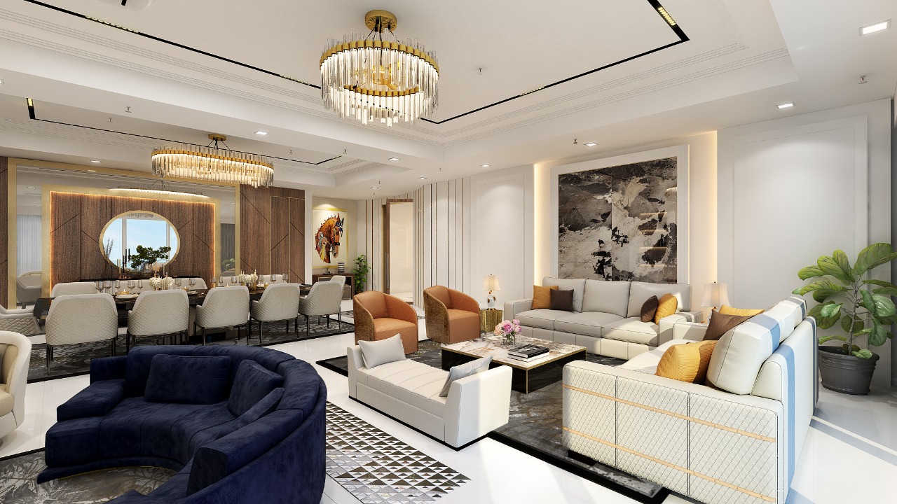 Luxury Living Room With Furniture
