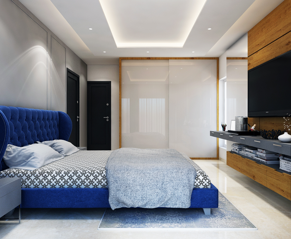 Modern Bedroom With Ceiling Lights