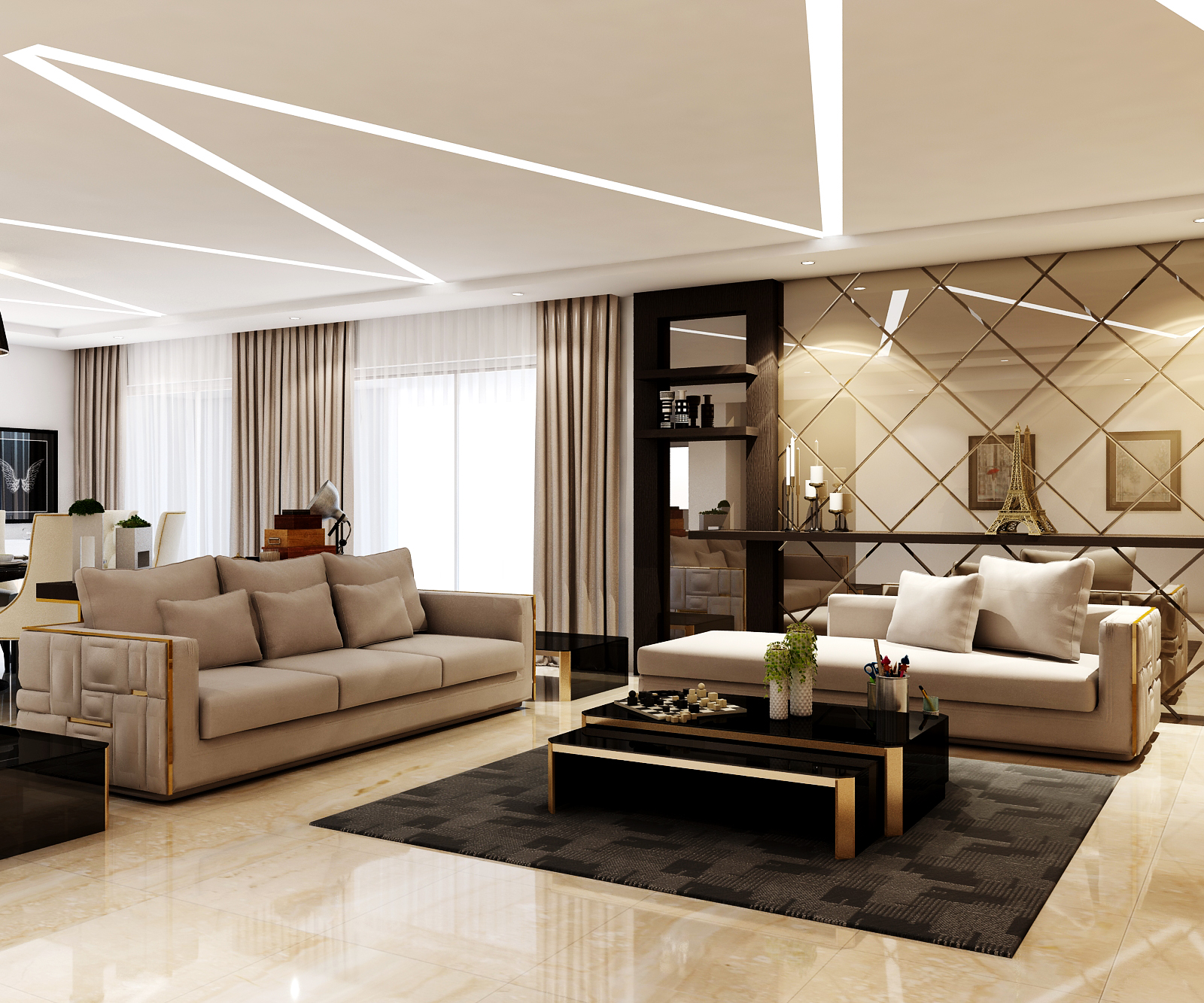 Modern Living Room With Furniture