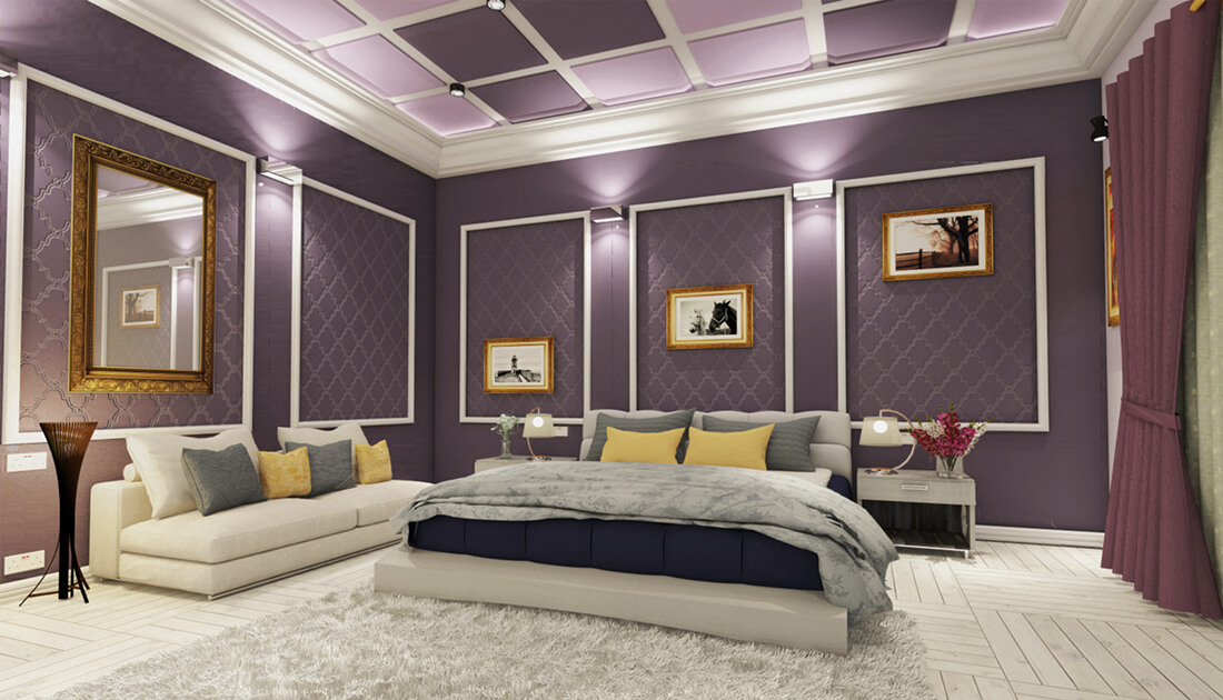 Girls Bedroom Violet Purple Theme Design 