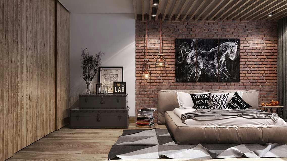 75 Impressive Bedrooms With Brick Walls - DigsDigs