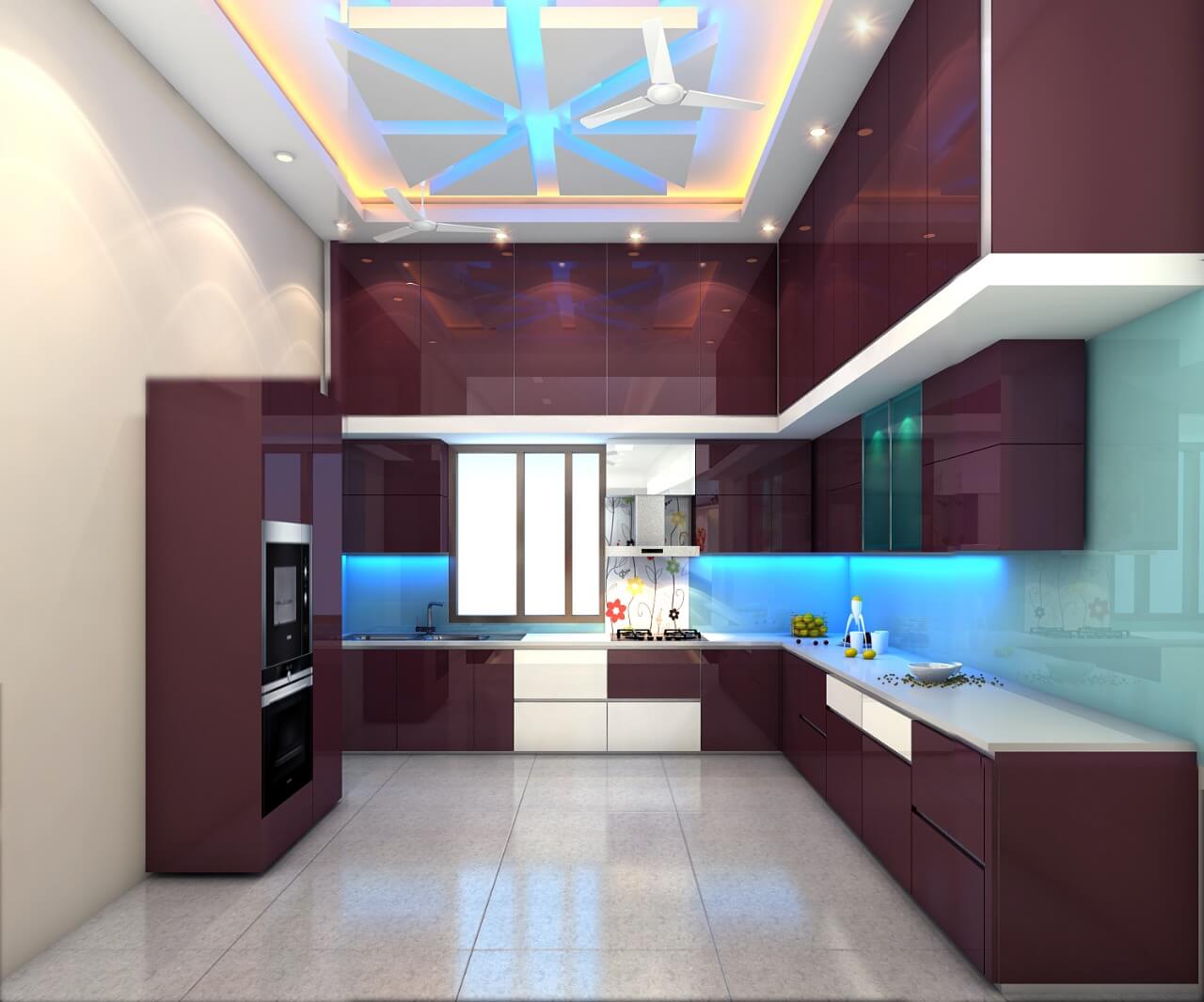 modular kitchen false ceiling design