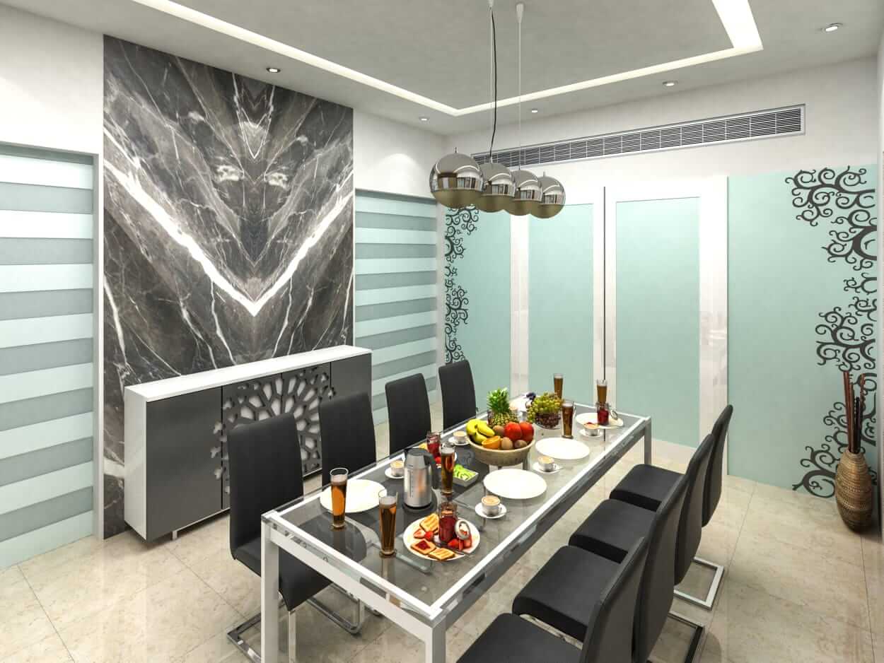Marble Wall in Dining Room 