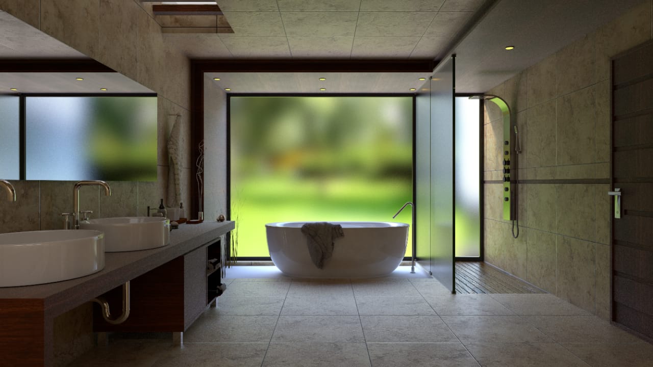 Ventilated Bathroom Design with A Great View