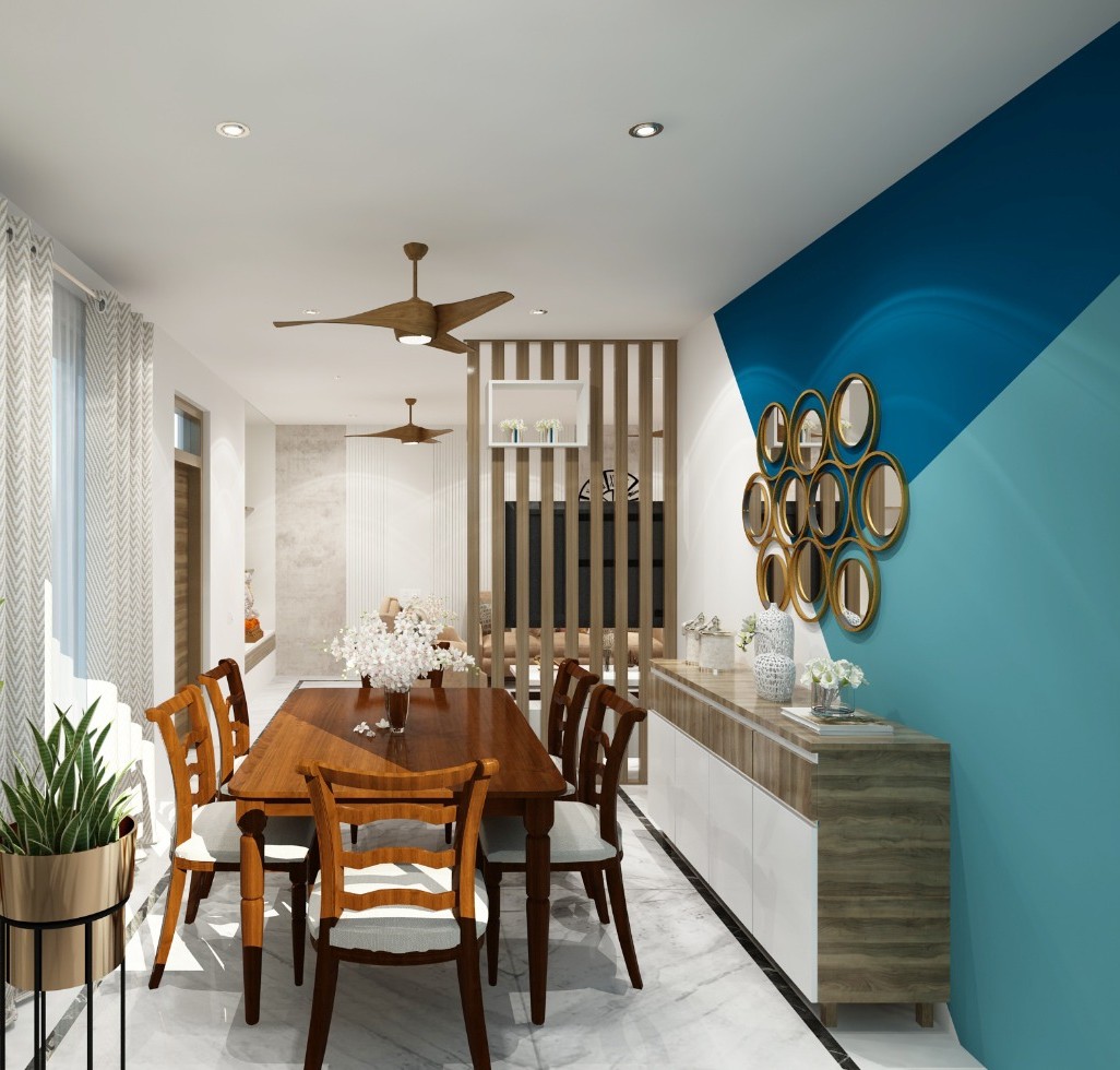 Ultra Modern Dining Room With Wall Art