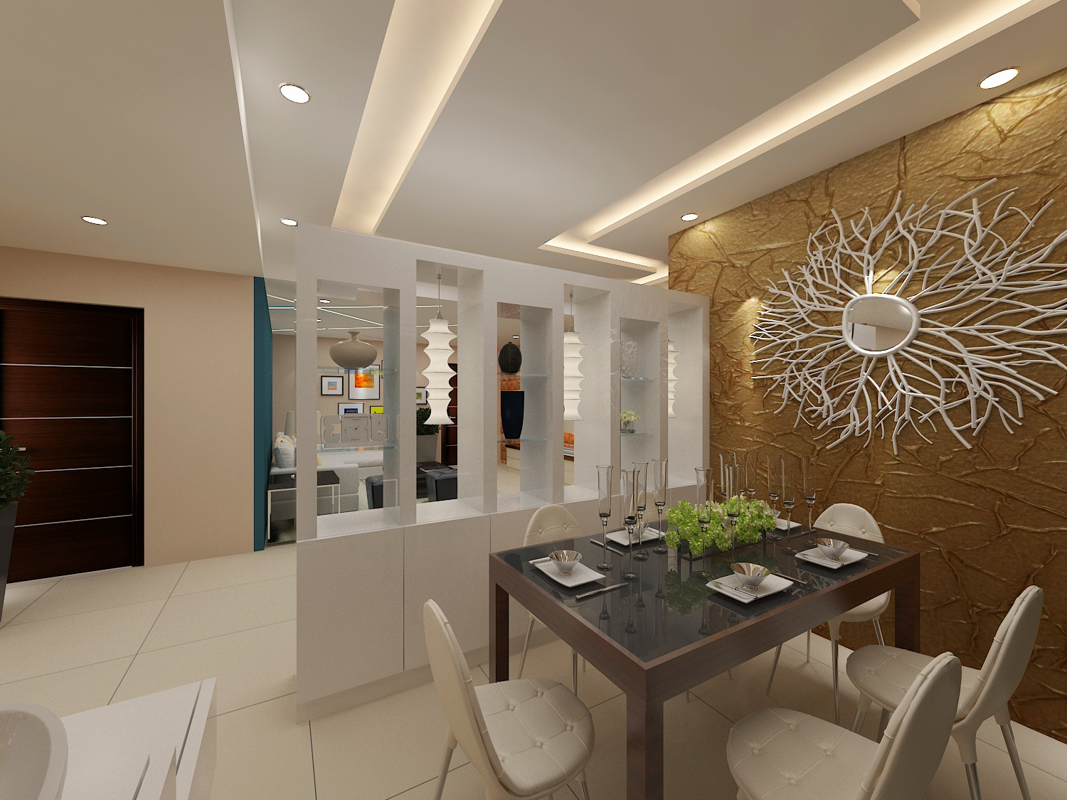 Dining Area Design With Wall Decor