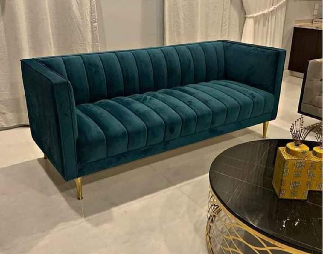 Sofa Design With Velvet Fabric by Shades Interio | KreateCube