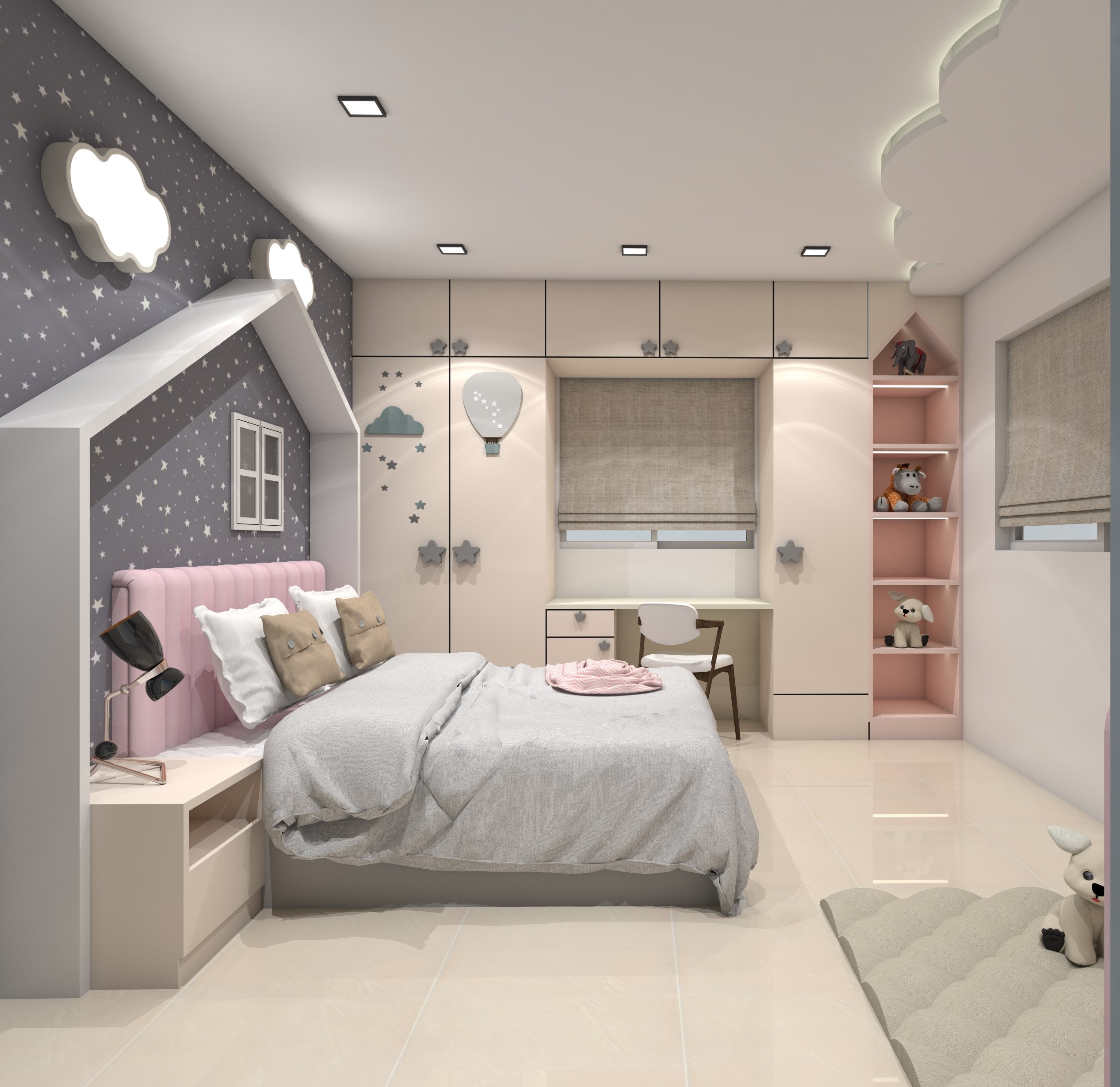 girls-bedroom-designed-in-grey-and-pink-combination-by-ar-divya-agarwal