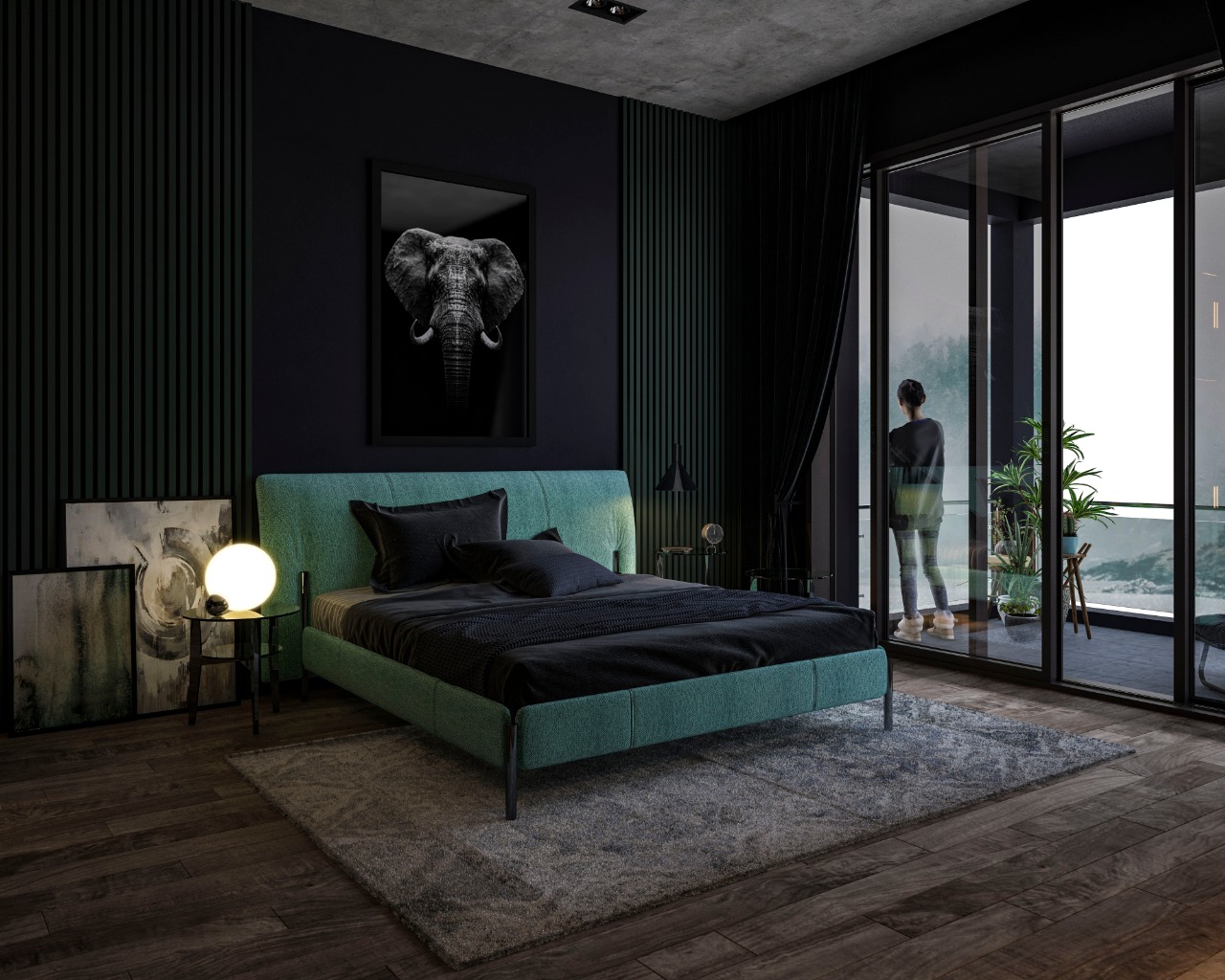 Bedroom Design With Dark Theme