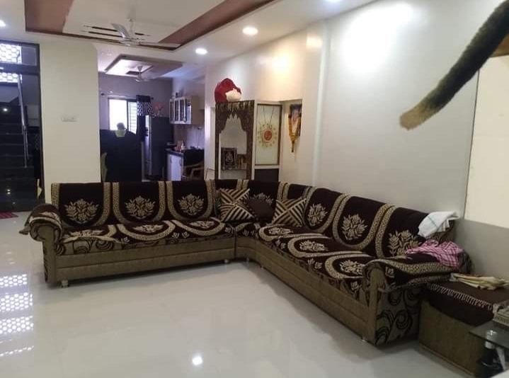 Living Room With Sofa And Pooja  Area