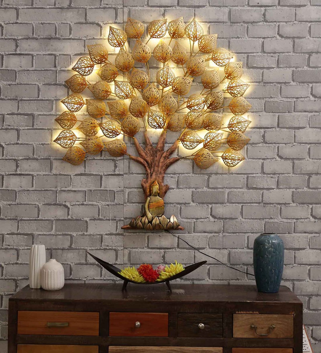 Metal Wall Art With Side Table