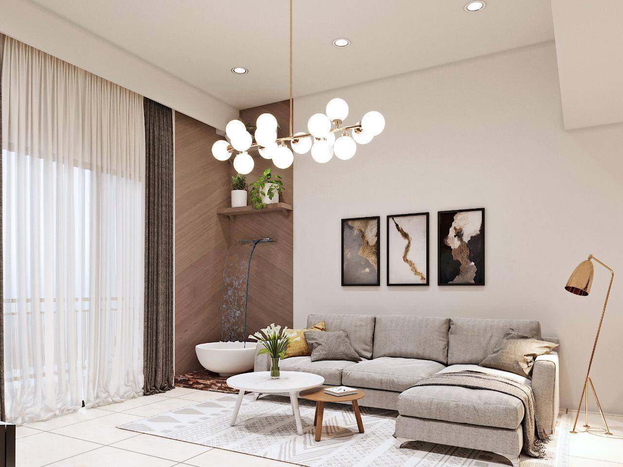 Living Room With Floor Lamp