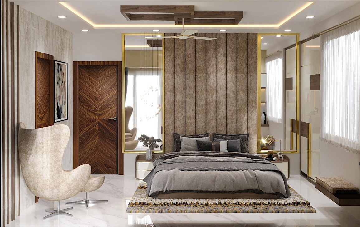 Master Bedroom With Wall Panel