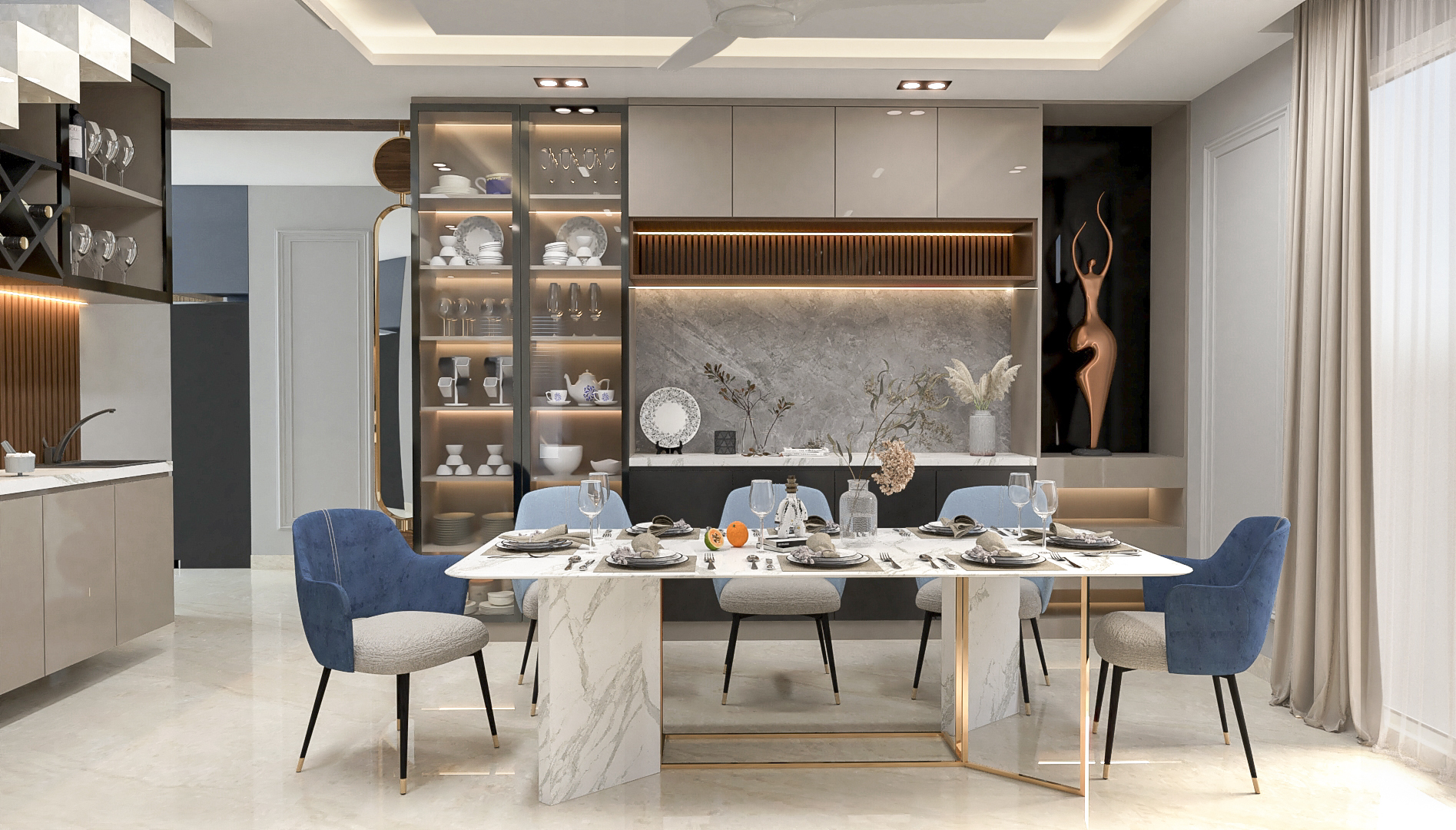 Dining Design With Buffet Unit