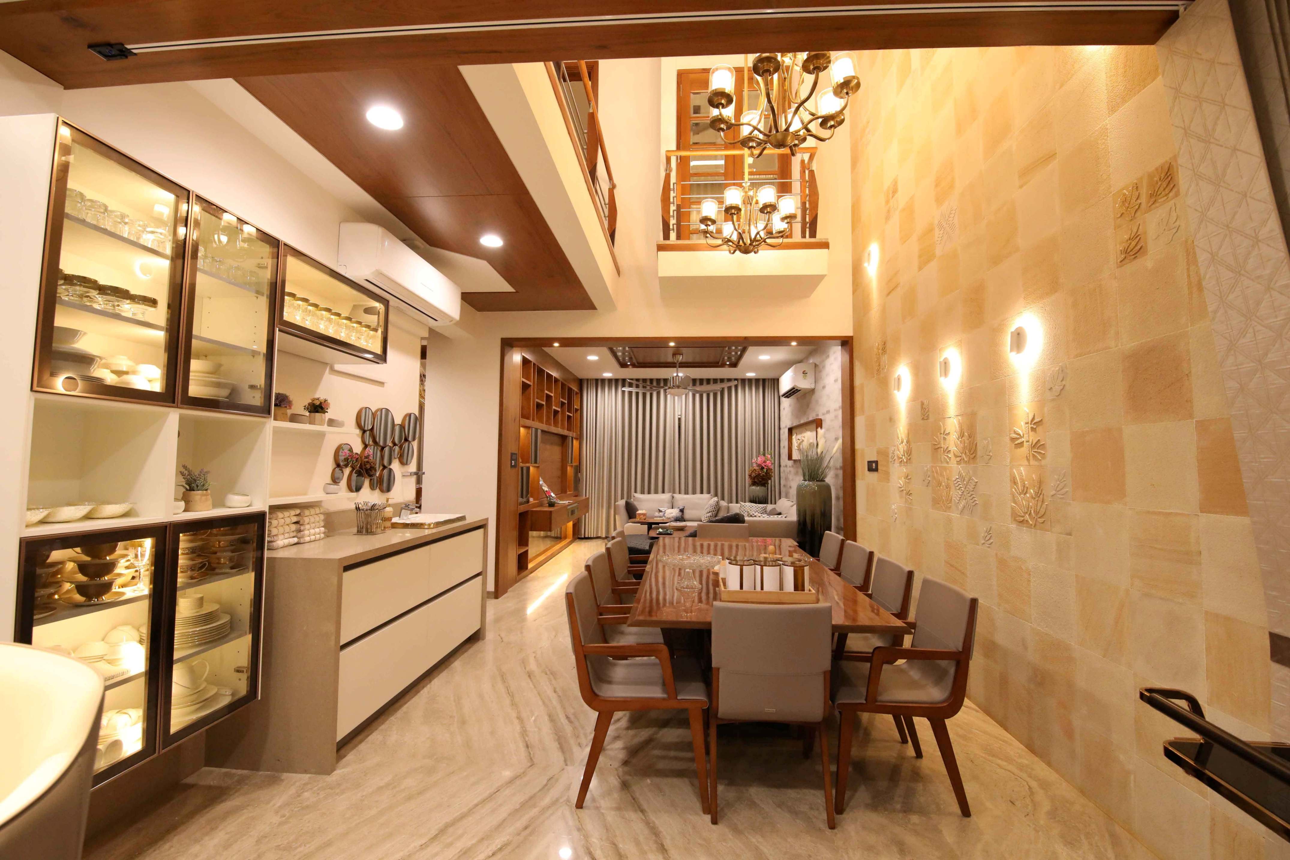 dining room design with square ceiling by SNT DECOR CO   KreateCube