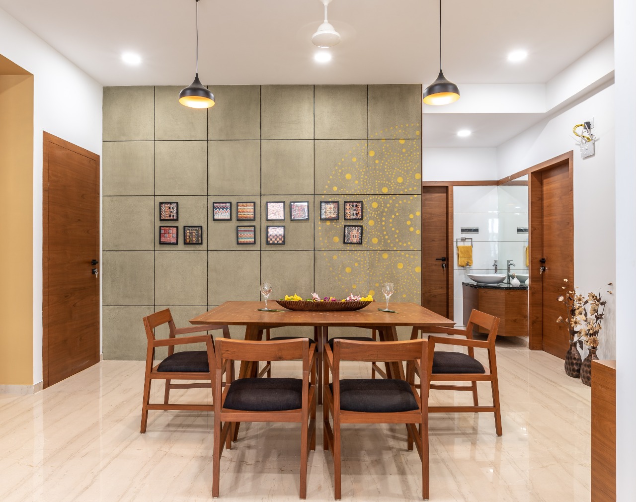 dining room design with square ceiling by SNT DECOR CO   KreateCube