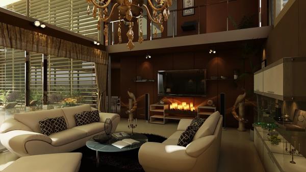 Living Room With Rich Look