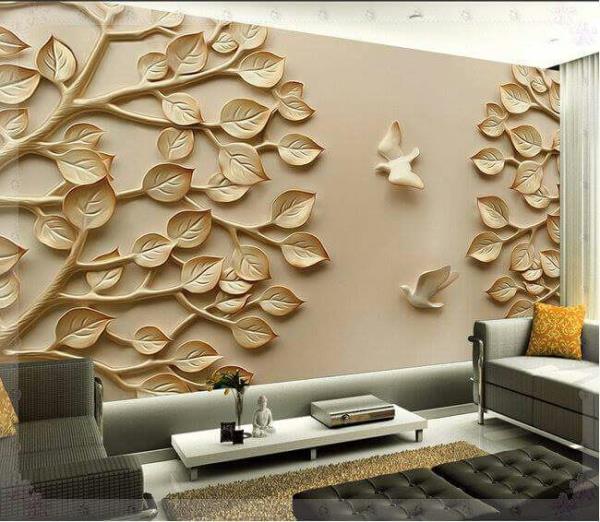 3D Flower Wallpaper Design by Purple Interior Solution | KreateCube