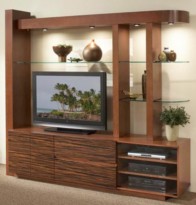 Wooden cabinet design for living room